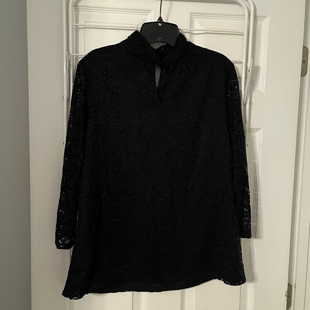 Rose & Olive Black Lace Blouse